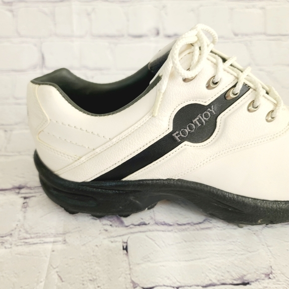 FootJoy FJ Green Joys Golf Shoes White Leather Spiked Athletic Shoes Men… - Picture 6 of 13